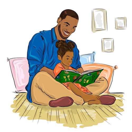 African American Fatherhood/Dad Illustrations Design by Ketrin Chern