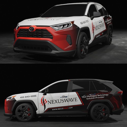 futuristic technology vehicle wrap for IT solutions company. Design by icon89GraPhicDeSign