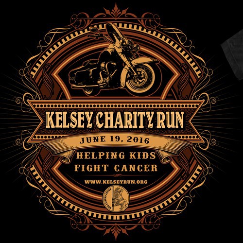 Unique souvenir t-shirt design for charity biker fundraiser event