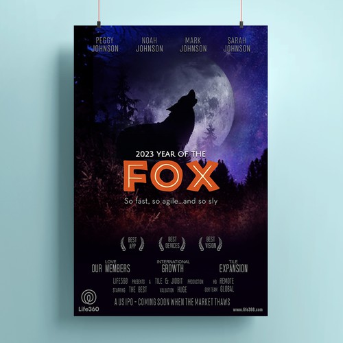 Life360 2023 Year of the Fox Poster Design by Custom Logo Graphic