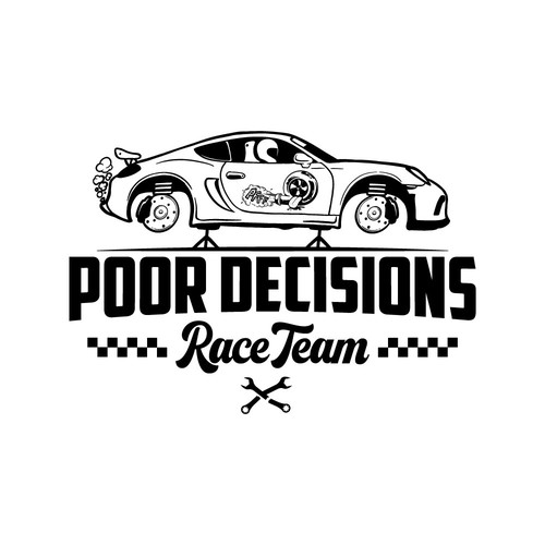 Funny Logo for a (not) competitive race car team! Design by AlarArtStudio™