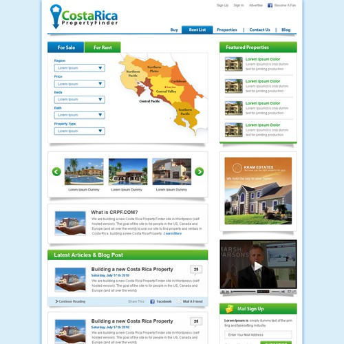 Property Finder Site - WP Home Page Design - Experts Wanted! Design by thecenx