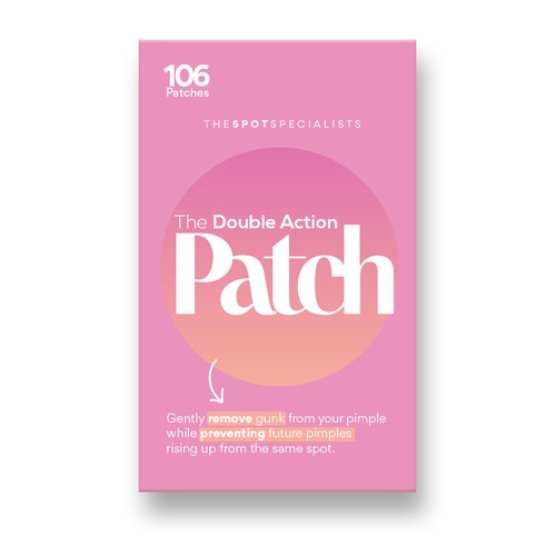 Pimple Patch PACKAGING to appeal to FEMALE BEAUTY user Design by intanamir