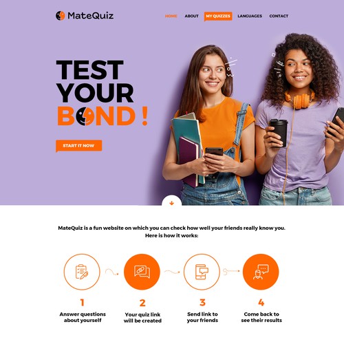 Redesign of a very popular quiz site (MateQuiz.com) Design by Habisoft ( ͡° ͜ʖ ͡°)