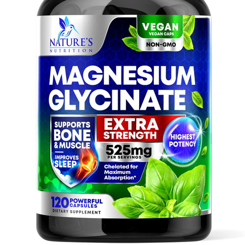 Natural Magnesium Glycinate Design needed for Nature's Nutrition Design by rembrandtjurin