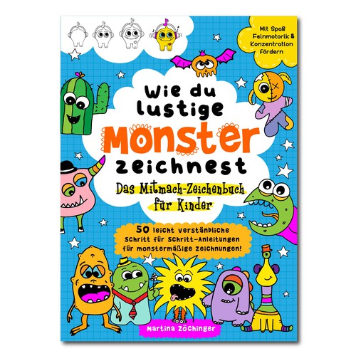 Design a cheerful cover for a monster drawing book for children Design by ALINAsINK