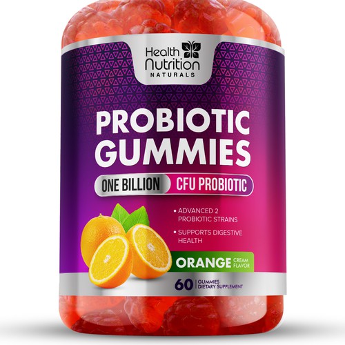 Healthy Probiotic Gummies Label needed for Health Nutrition Design by GayanMH