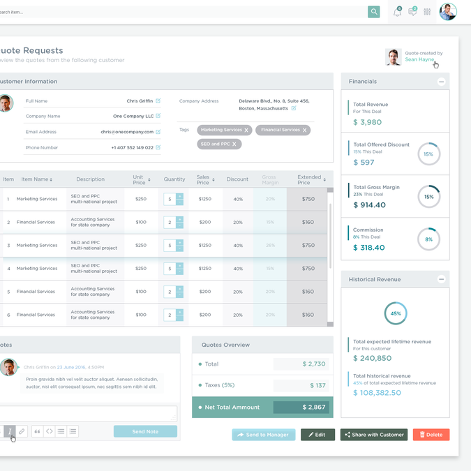 UI/UX Design for a Price Quoting Software | Other web or app design contest