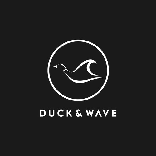Coastal lifestyle brand featuring a mallard duck and wave, appeal to outdoor enthusiasts and surfers Diseño de Ye_eS