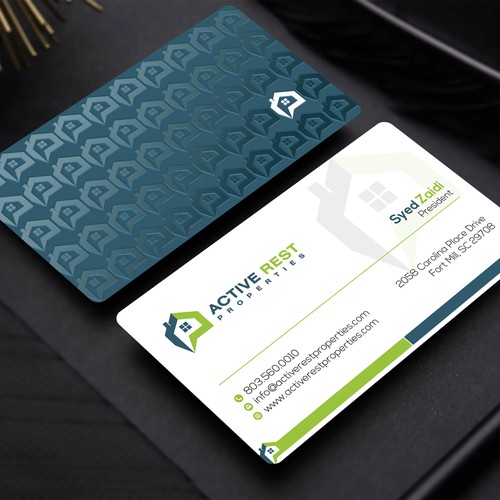 Modern Business Cards for Active Rest Properties Design by DesignBird™