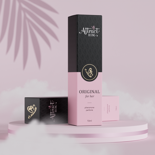 Design Perfume Box and Label for "Attract Him" scent to appeal to women Design by Tamara.D