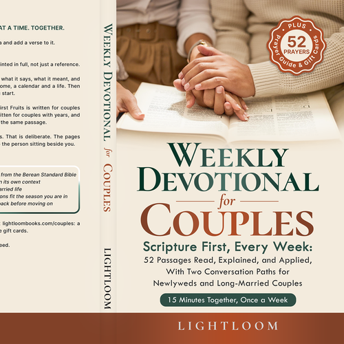 "Warm, elegant cover for a Christian devotional for couples (full paperback wrap)" winning Other design