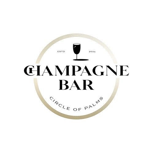 Luxury and modern Champagne Bar logo Design by harrysvellas