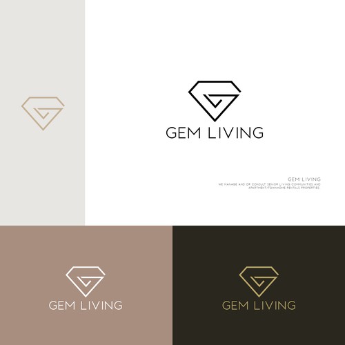 Geometrical, minimalist, modern brand design for Gem Living Design by Koko.Art