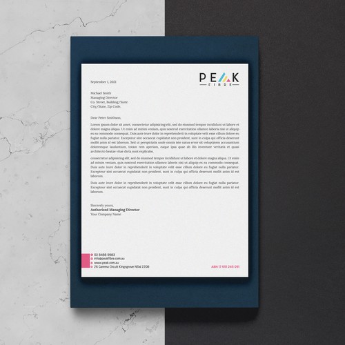 Creative, slick, professional Stationary for New Brand - Peak Fibre - Design by Sawama