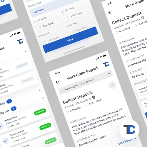 Clean and modern business app design Design by RFNco