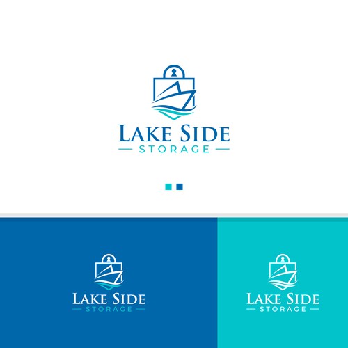 Standout logo for a self storage facility next to a lake. Targeting boats and rvs Design by StudioJack