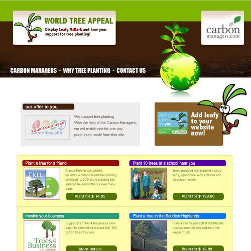 Web page for the  "World Tree Appeal" Design by 8bitcolor