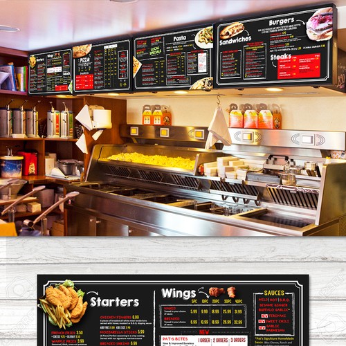 fast food menu board design