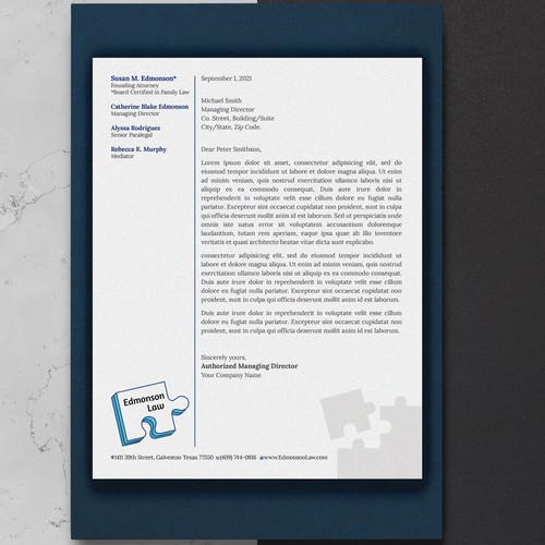 Striking New Modern Letterhead Needed for Law Firm Revival Design by Sawama