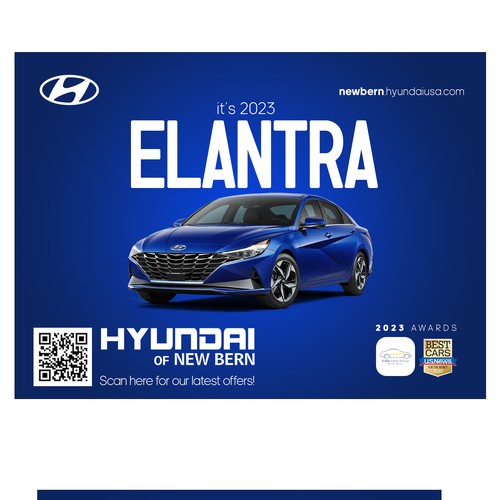 Flyer for Hyundai car dealership showing off the new Palisade and Elantra Design by Trifecta Design