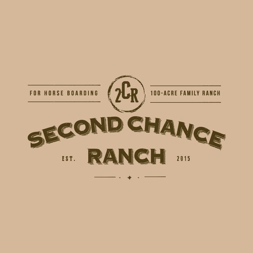 Create a rustic/modern *western* ranch logo for horse boarding on 100 ...