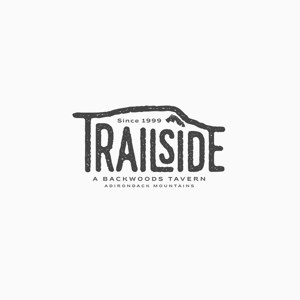 Bold logo concept for "The Trailside Bar & Restaurant."