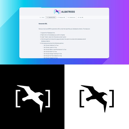 Create a logo for Albatross, a database migration tool. Design by eshtiyak™