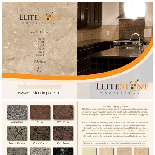 Elite Stone Importers needs sales media 