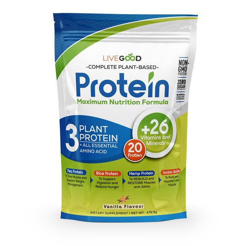 ***GUARANTEED PRIZE*** - LABEL DESIGN for Protein Powder -*****NEW***** Design by JOHN's_AlphaCreation