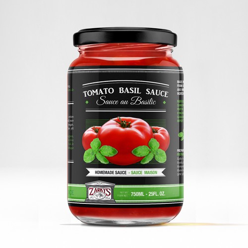 Create a modern upscale label for a jarred tomato sauce line Design by Partikules