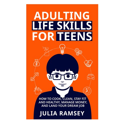 Eye catching, modern cover for Adulting Life Skills for Teens Design by Cover_Design_Expert