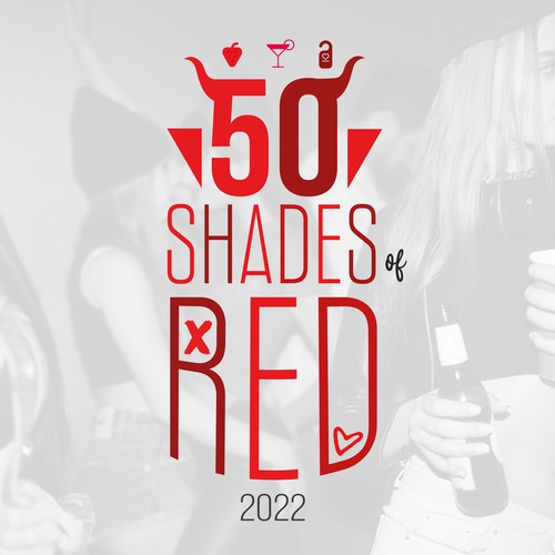 Logo for "50 Shades of Red" themed party Design by Fersay