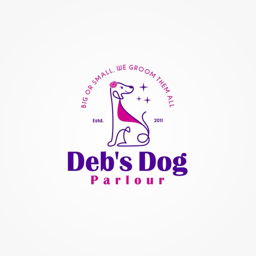 clean, fun lines incorporating dogs for grooming Design by i-ali