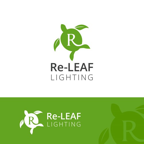 Re-LEAF Lighting logo Diseño de royan mj