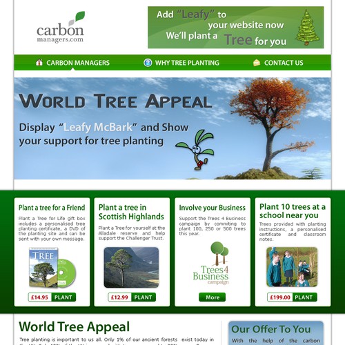 Web page for the  "World Tree Appeal" Réalisé par Usman Arshad