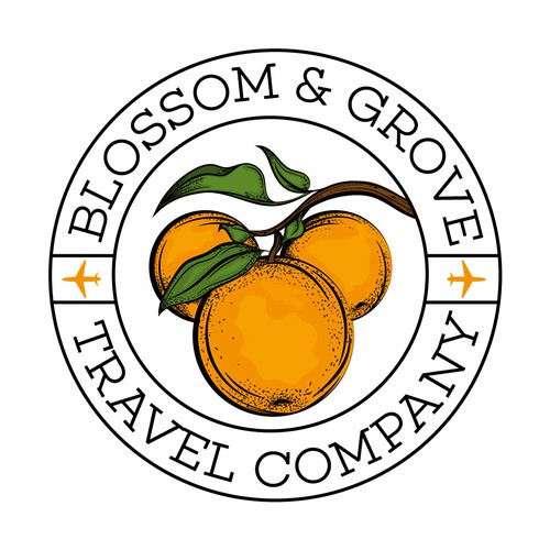 Vintage Orange Blossom Logo design for Travel Company Design réalisé par Mararti