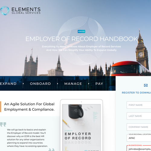 "Elements Landing Pages" winning Landing page design