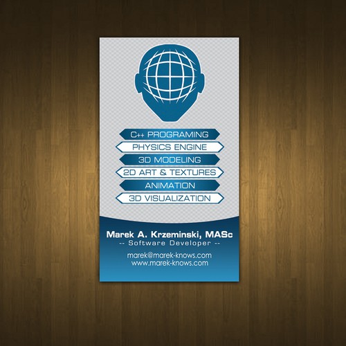 Create a business card for www.marek-knows.com デザイン by ganess