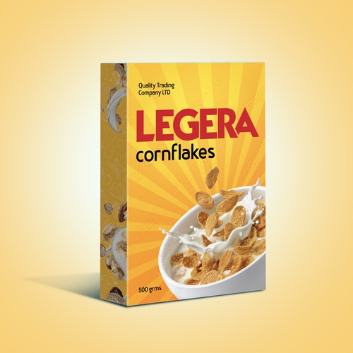 Premium cereal breakfast packaging (Corn Flakes) Design by sougatacreative