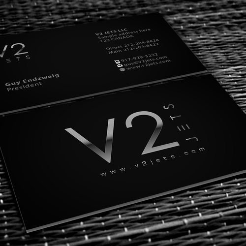 A Sleek Business Card Design With Black Background And Our Logo