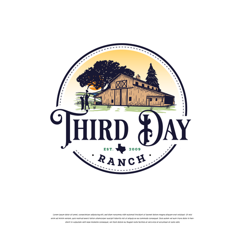 Capture essence of Texas ranch experience in new Third Day Ranch logo Design réalisé par chusnanlutfi