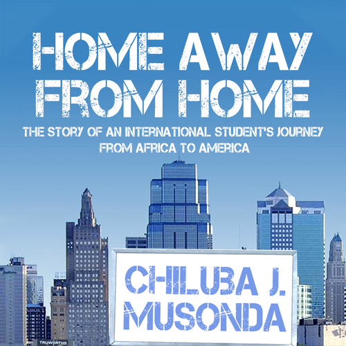 A book cover illustrating the journey of an international student from Africa to America Design by ▼Alex Tibio♾️
