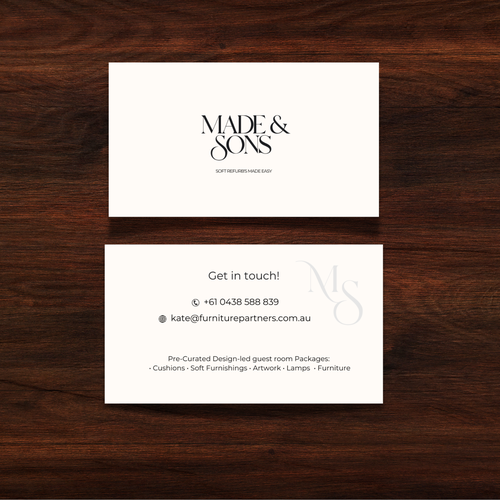 Luxury Meets Ease: Logo & Card Design for Made & Sons Design by Khushbu_Gohil