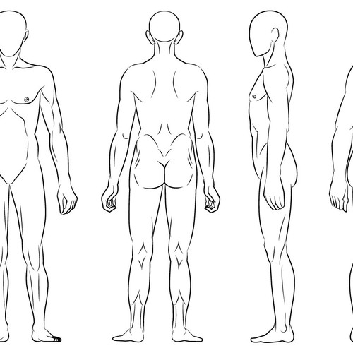 Body Diagram For Professional Massage Chart Front Back Left And Right Views Icon Or Button Contest 99designs