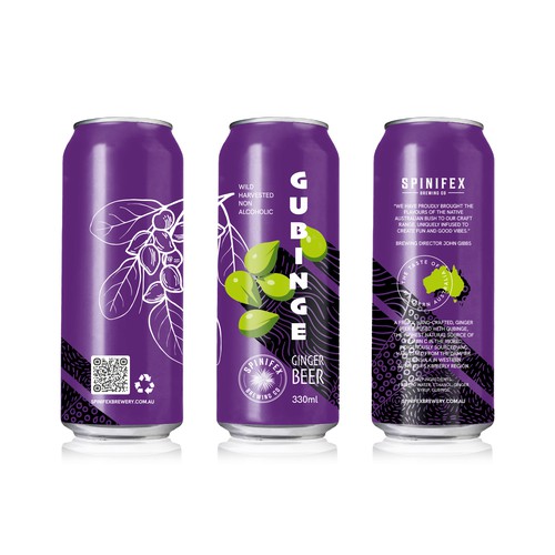 We need a vibrant label for our Wild Harvested Gubinge (Kakadu Plum) infused Ginger Beer Design by AprilFish