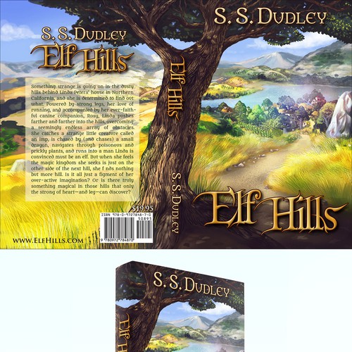 Book cover for children's fantasy novel based in the CA countryside Réalisé par RVST®