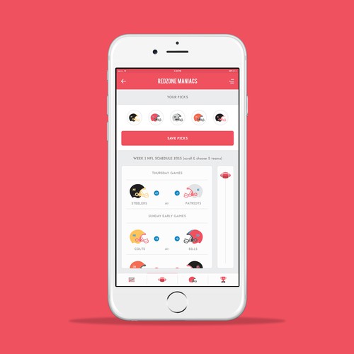 RedZone Mania iOS App | App design contest