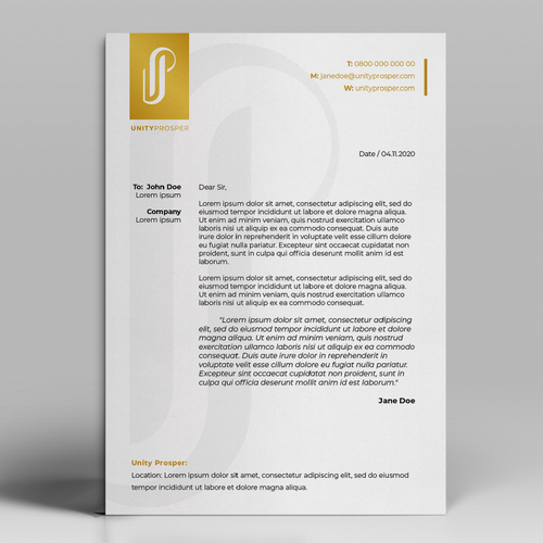 ~ LOGO  FOR REAL ESTATE FUND ~ UNITY PROSPER Design by deerlogo