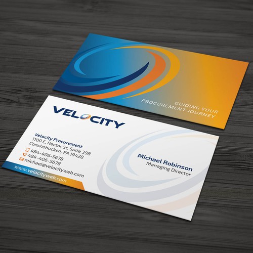 Velocity Procurement - Logo Rebranding - Business Card Design Design by Tcmenk